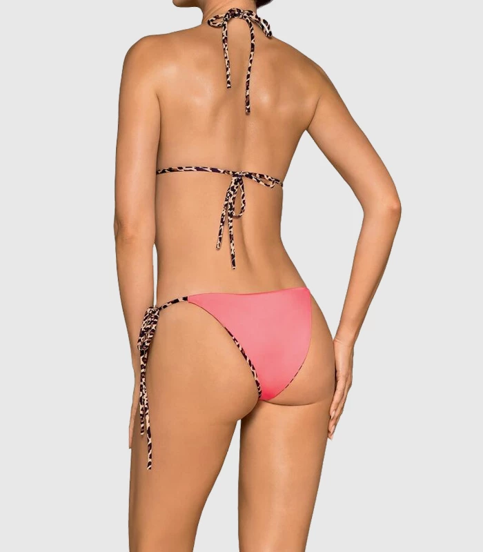 Bikini California Reversible Rosa Leopardo de Obsessive